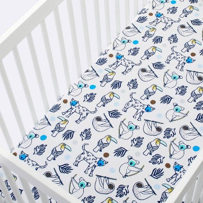  Fitted Crib Sheet Gone Wild - Cloud Island™ Navy