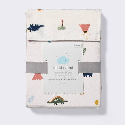  Cotton Fitted Crib Sheet - Dinos - Cloud Island™