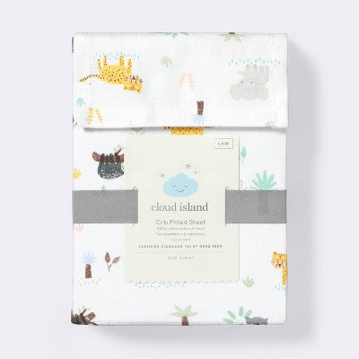 Fitted Crib Sheet Jungle Animals - Cloud Island™